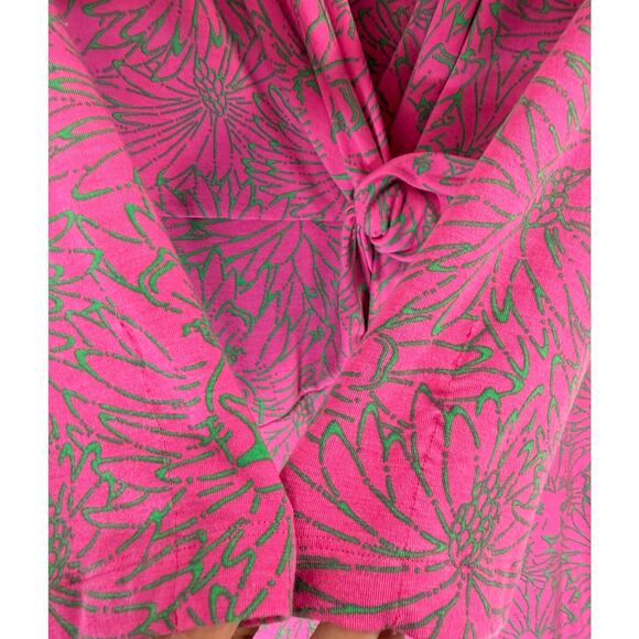 Lilly Pulitzer Danni Floral Jersey Dress Pink Green 3/4 Sleeve Size M - Picture 8 of 9